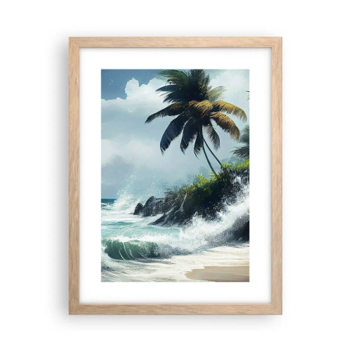 Póster en marco roble claro - En una costa tropical - 30x40 cm