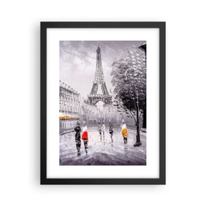 Póster en marco negro - Un paseo parisino - 30x40 cm