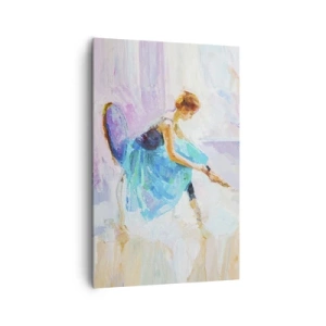 Cuadro sobre lienzo - Impresión de Imagen - Una bailarina preparándose para bailar en tonos pastel. - 80x120cm - Gracia indescriptible, encanto sutil - Decoración de pared moderna para salón y dormitorio ARTTOR