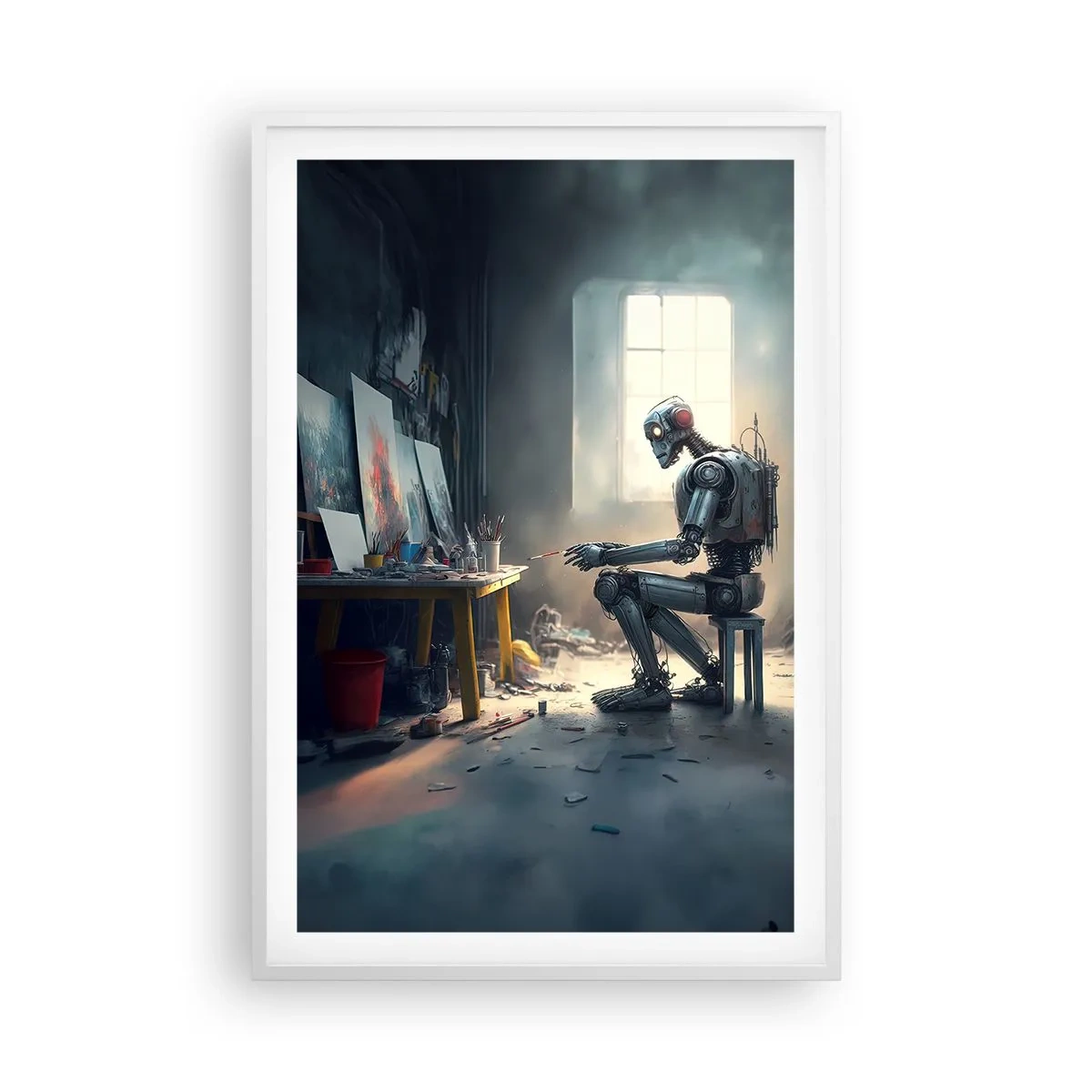 Póster en marco blanco - El acto de creación - 61x91 cm