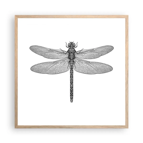 Póster en marco roble claro - Precisión de la naturaleza - 60x60 cm