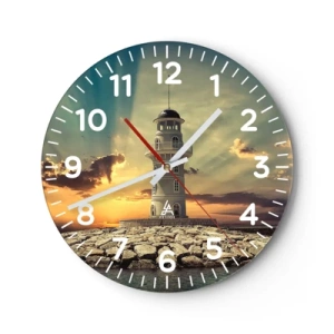 Reloj de pared - Reloj de vidrio - Luz - Bondad - Belleza - 40x40 cm