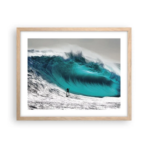 Póster en marco roble claro - Reto aceptado - 50x40 cm