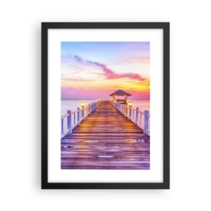 Póster en marco negro - El silencio lila-dorado de la tarde - 30x40 cm