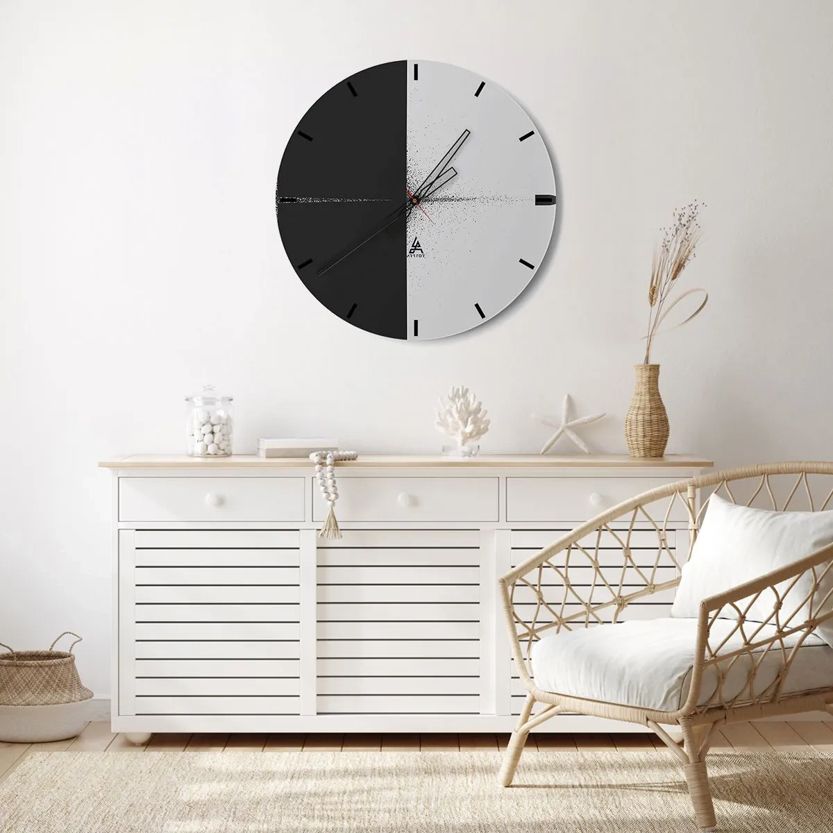 Reloj de pared - Reloj de vidrio - Directa al objetivo - 40x40 cm