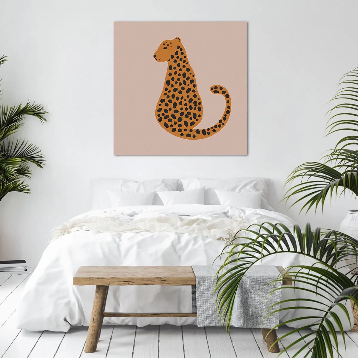 Cuadro sobre lienzo - Impresión de Imagen - El estampado de leopardo está de moda - 60x60 cm