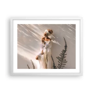 Póster en marco blanco - El sol y la joven - 50x40 cm