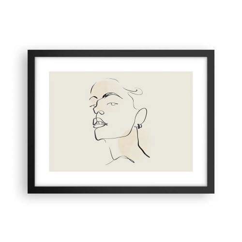 Póster en marco negro - Una mirada orgullosa - 40x30 cm