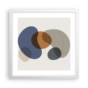 Póster en marco blanco - Gotas de color - 40x40 cm