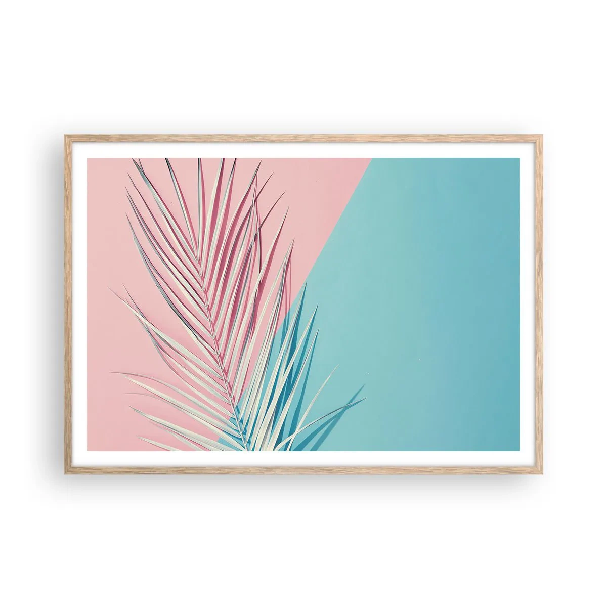 Póster en marco roble claro - Impresión tropical - 100x70 cm