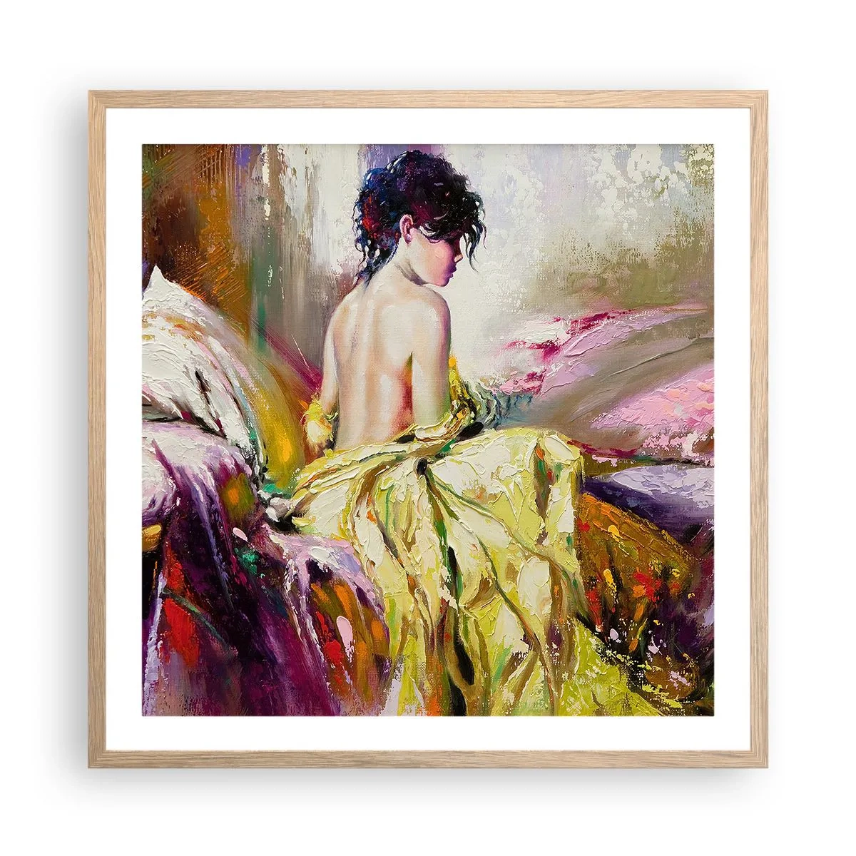 Póster en marco roble claro - La hermosura y frescura de la flor - 60x60 cm