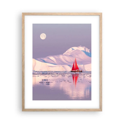 Póster en marco roble claro - El calor de la vela, el frío del hielo - 40x50 cm
