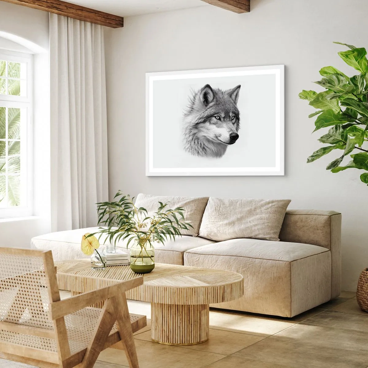 Póster en marco blanco - Alfa - sin duda - 100x70 cm