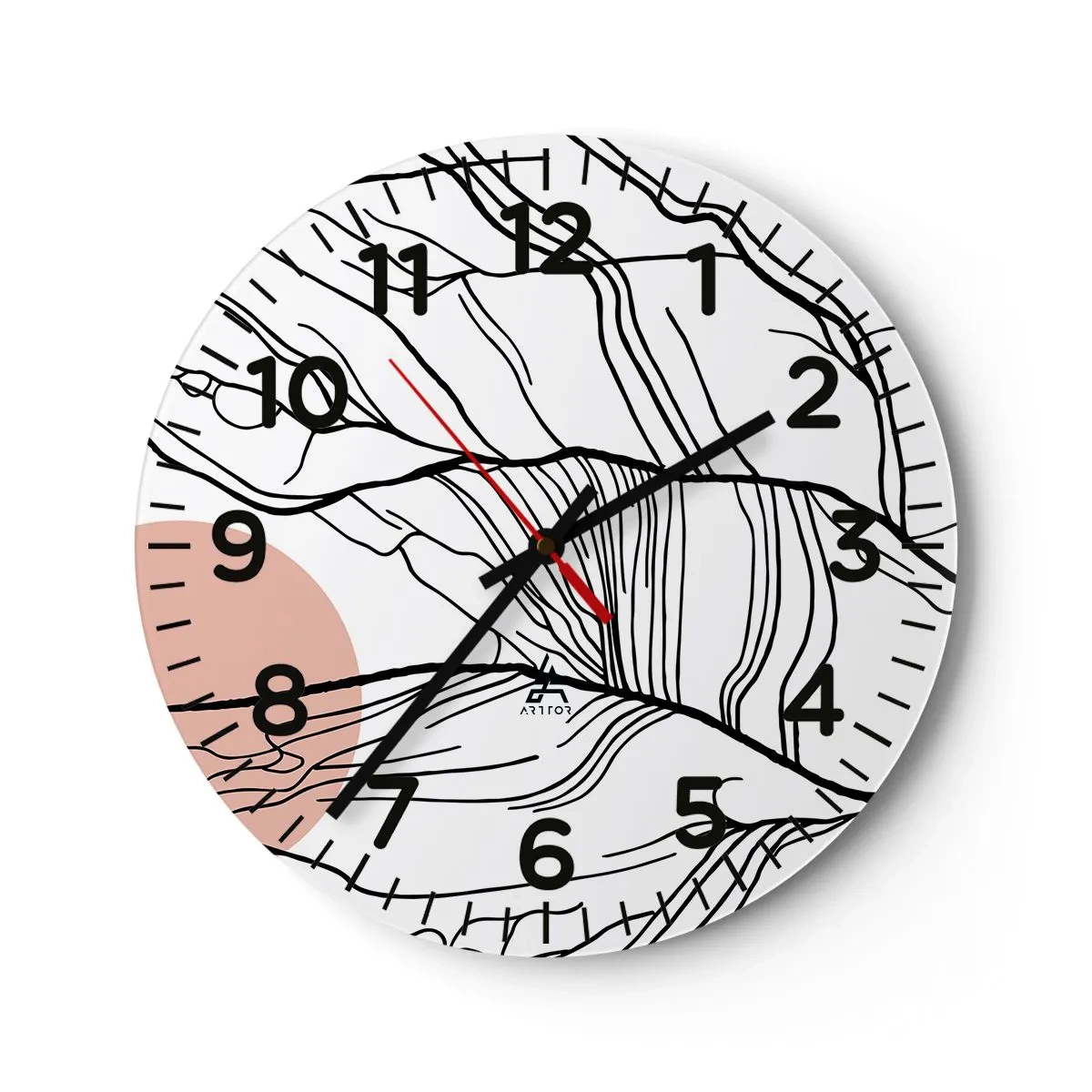 Reloj de pared - Reloj de vidrio - En una red de ramas - 30x30 cm