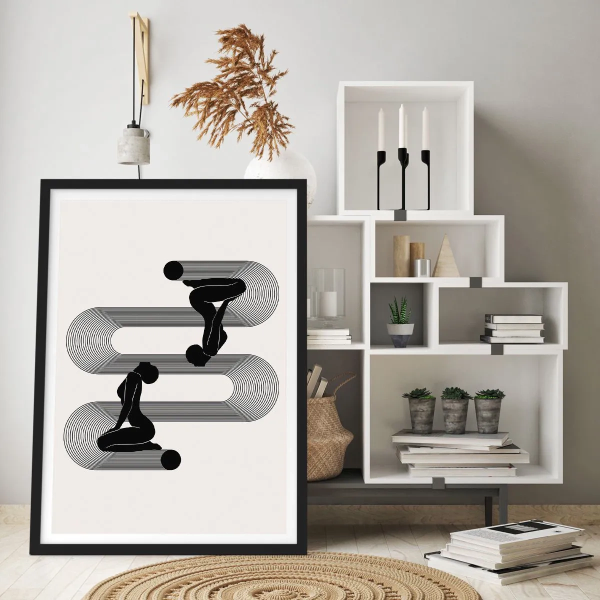 Póster en marco negro - Simetría sensual - 61x91 cm