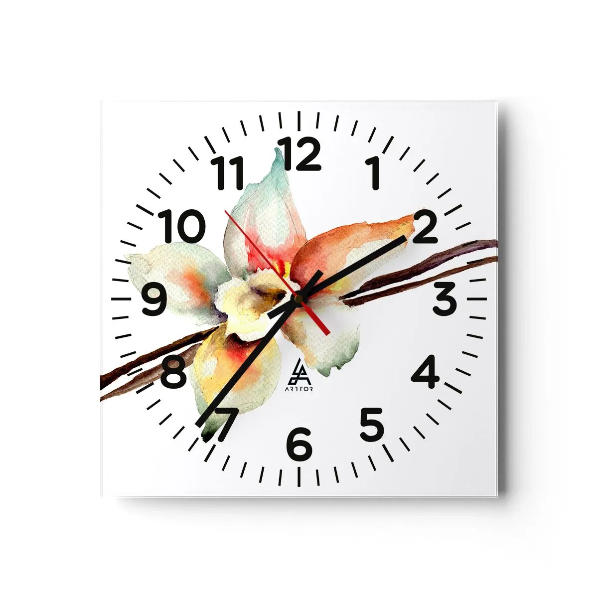 Reloj de pared - Reloj de vidrio - Dulzura salpicada de pintura - 40x40 cm