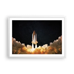 Póster en marco blanco - ¡Ad astra! - 70x50 cm