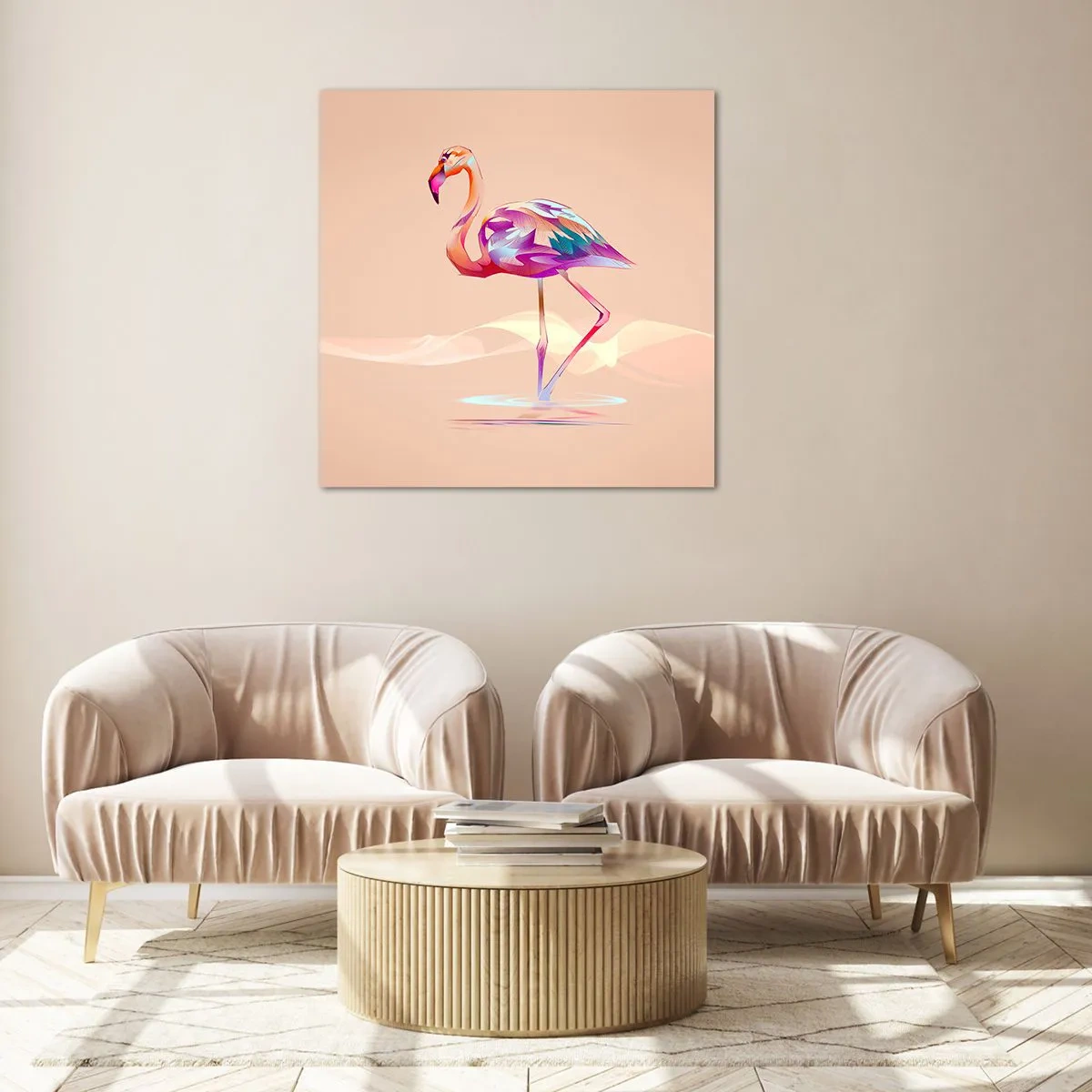 Cuadro sobre vidrio - Impresiones sobre Vidrio - Pájaro de las buenas emociones - 60x60 cm