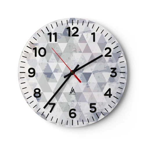 Reloj de pared - Reloj de vidrio - A ritmo de triángulo - 30x30 cm