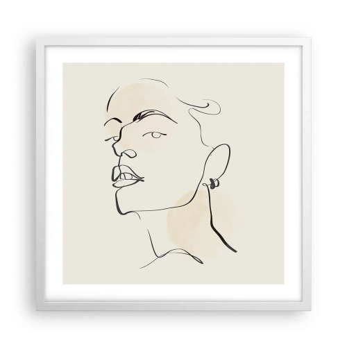 Póster en marco blanco - Una mirada orgullosa - 50x50 cm