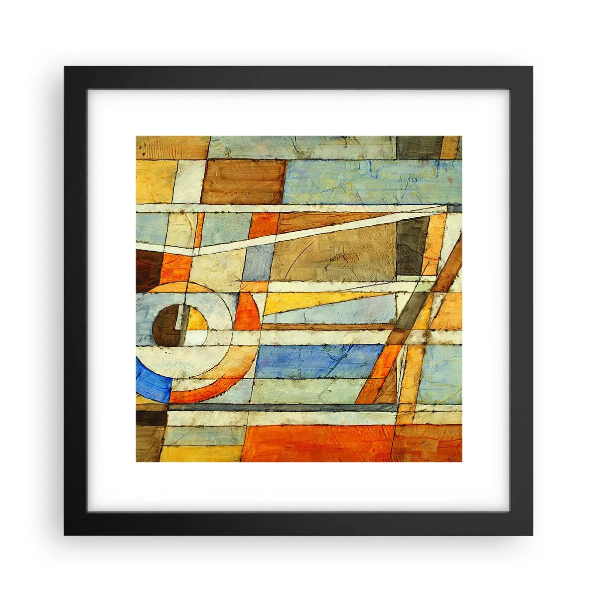 Póster en marco negro - Cubismo en una obra - 30x30 cm