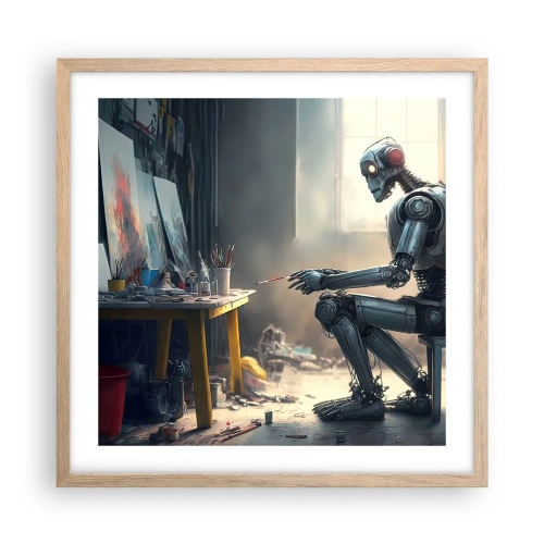 Póster en marco roble claro - El acto de creación - 50x50 cm