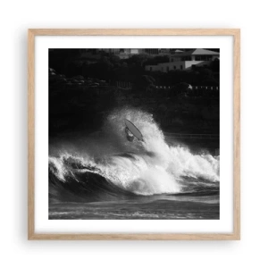 Póster en marco roble claro - Desafío aceptado - 50x50 cm