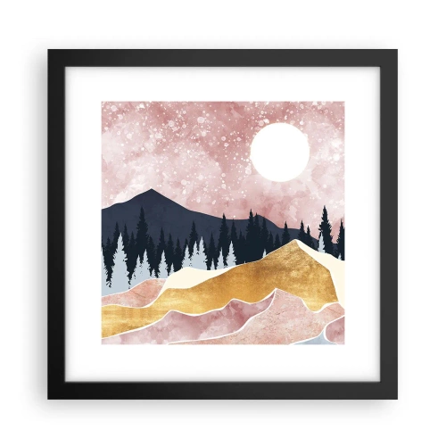 Póster en marco negro - Vigilancia nocturna - 30x30 cm