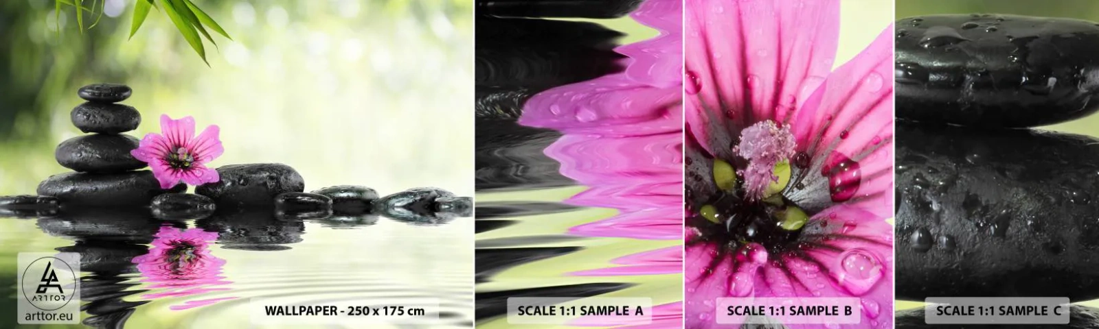 Muestra De Fotomural Standard Eco - Tiempo para el alma - Flor, Cultura, Bambú - 100x30 cm