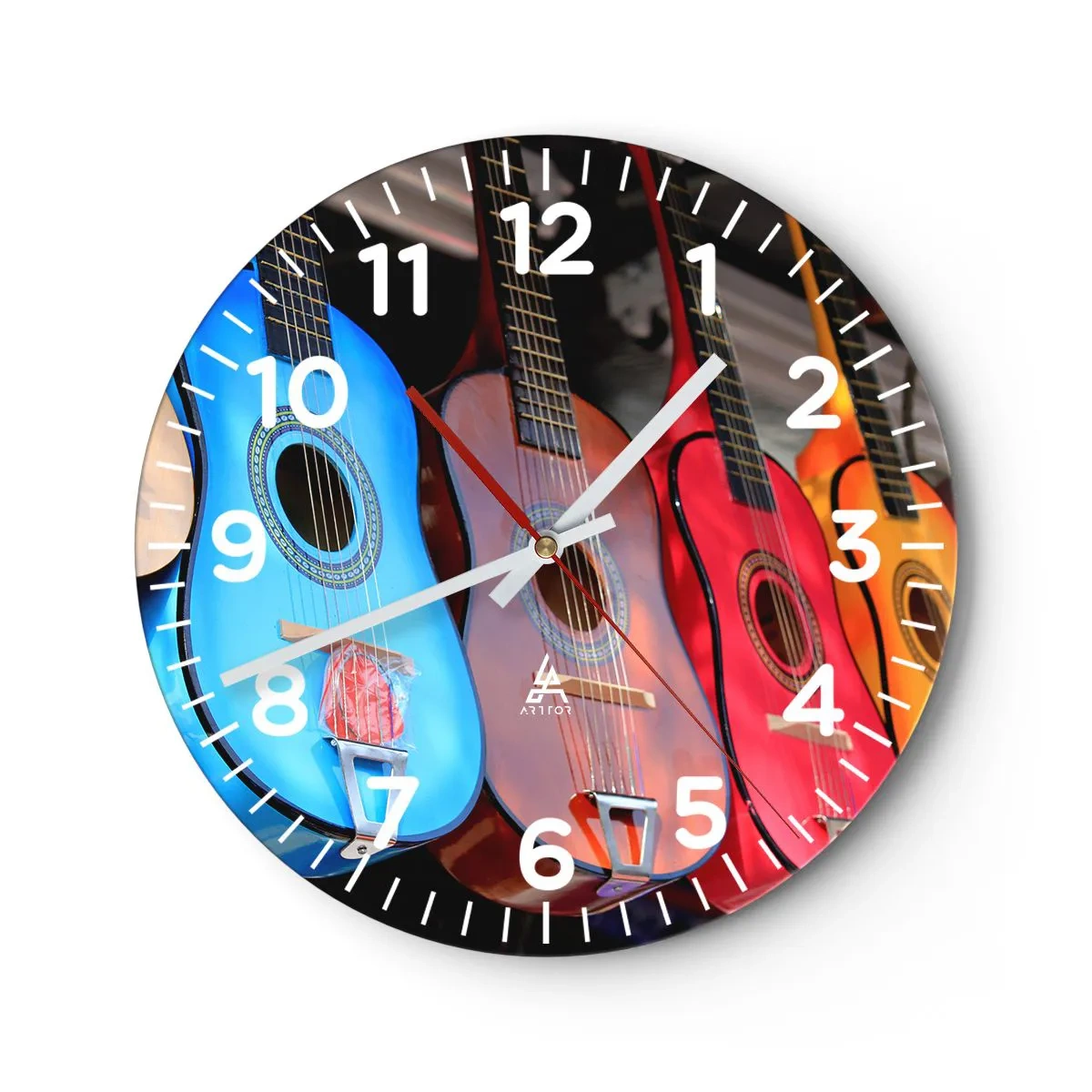 Reloj de pared - Reloj de vidrio - Estilo latino - 30x30 cm