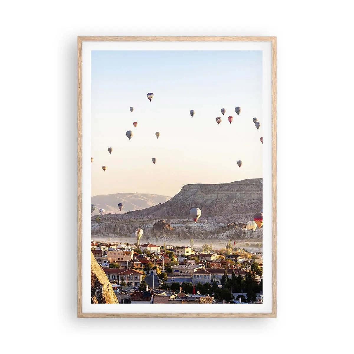 Póster en marco roble claro - Surcando los cielos - 70x100 cm