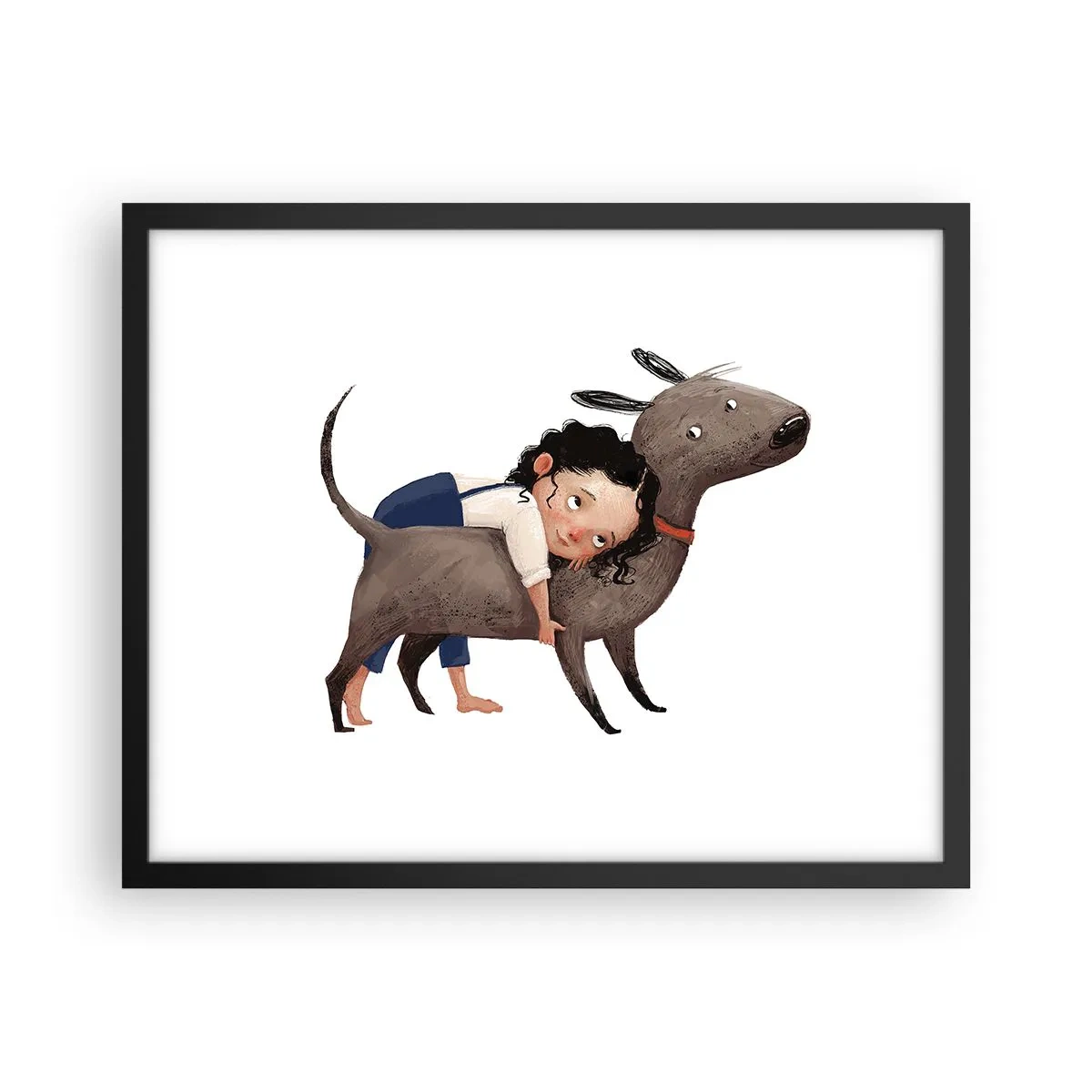 Póster en marco negro - Mejores amigos - 50x40 cm