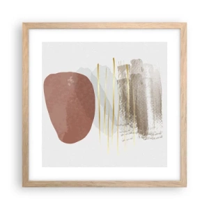 Póster en marco roble claro - Una columnata abstracta - 40x40 cm
