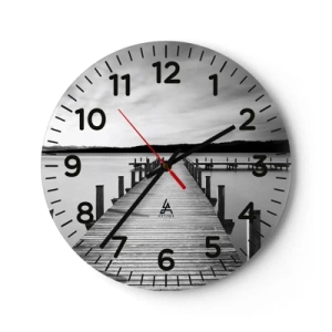 Reloj de pared - Reloj de vidrio - En el lago de la paz - 40x40 cm