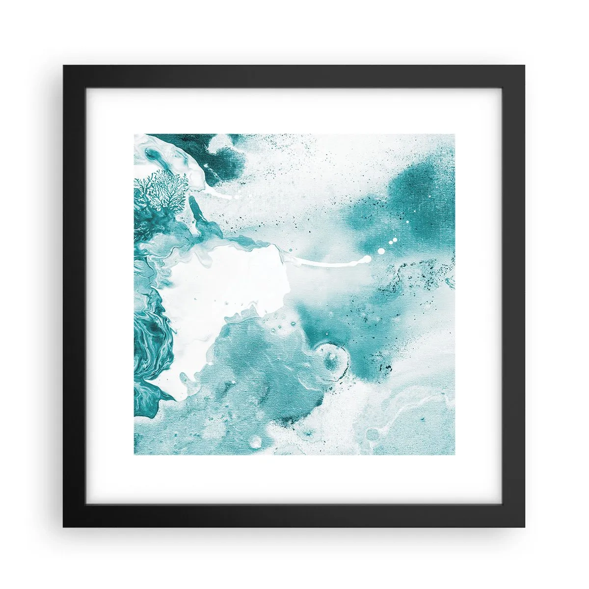 Póster en marco negro - Remansos de azul - 30x30 cm