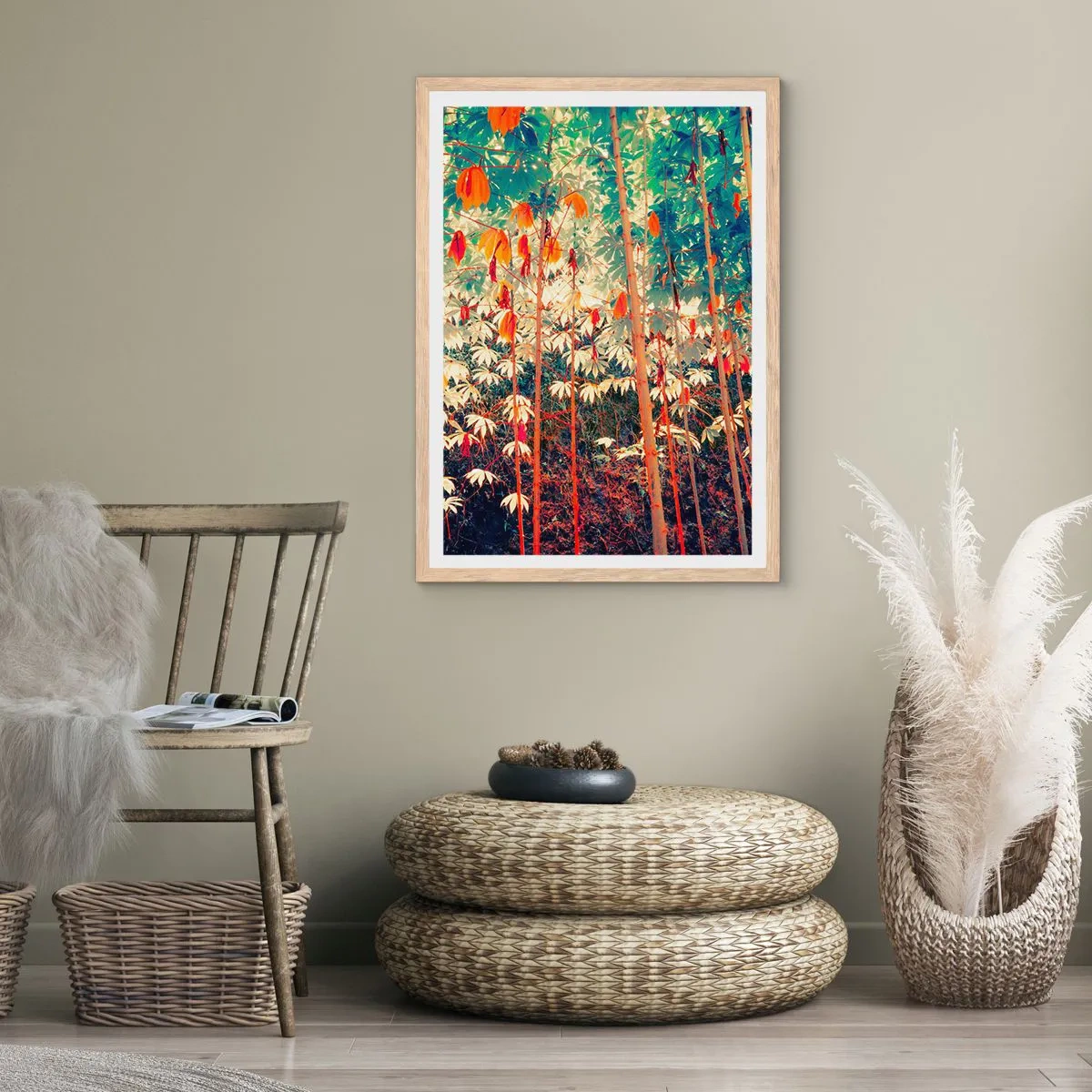 Póster en marco roble claro - La vida secreta de las hojas - 70x100 cm