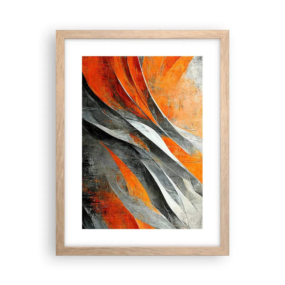 Póster en marco roble claro - Calor y frío - 30x40 cm