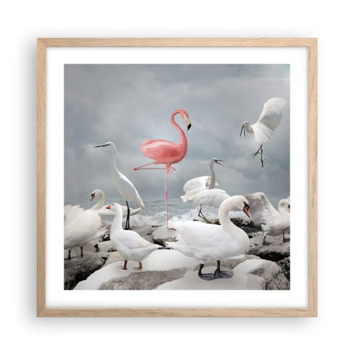 Póster en marco roble claro - ¿De dónde vengo? - 50x50 cm