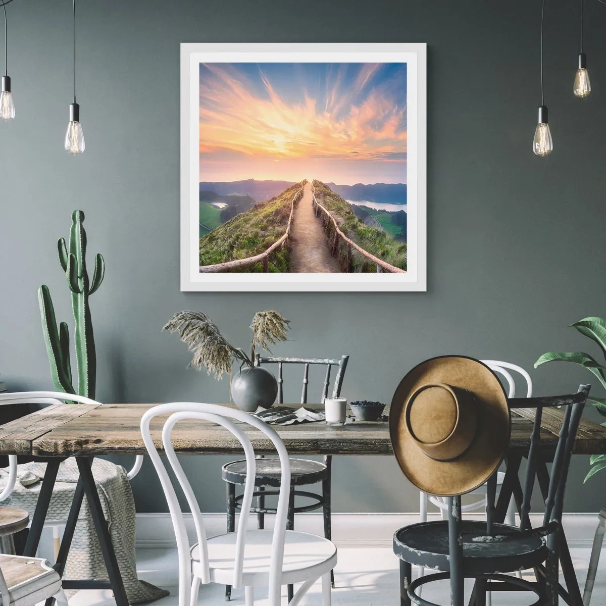 Póster en marco blanco - Cerca del cielo - 40x40 cm