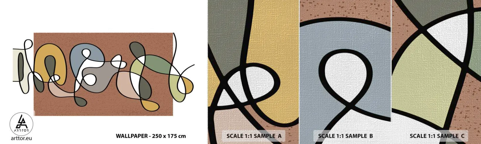 Muestra de fotomural Premium Canvas - Una abstracción por la que vale la pena sonreír - Moderno, Abstracción, Pedazo - 100x30 cm