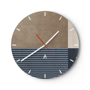 Reloj de pared - Reloj de vidrio - Composición de sencillez y redondez - 40x40 cm