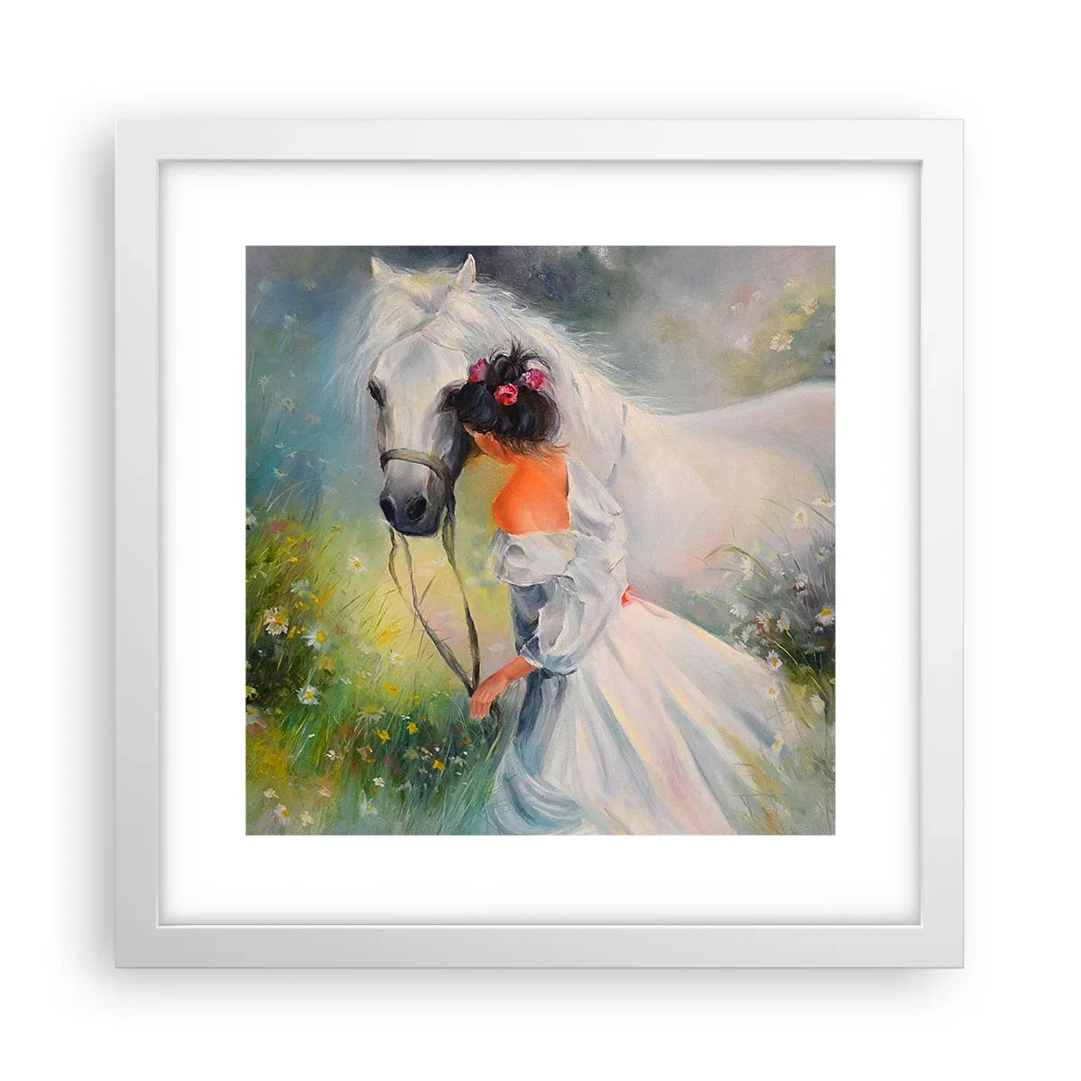 Póster en marco blanco - Como si de un hermoso sueño se tratara - 30x30 cm