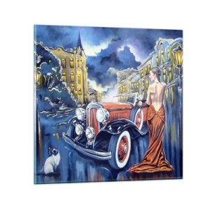 Cuadro sobre vidrio - Impresiones sobre Vidrio - Noche de romanticismo - 70x70 cm