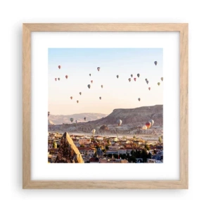 Póster en marco roble claro - Surcando los cielos - 30x30 cm