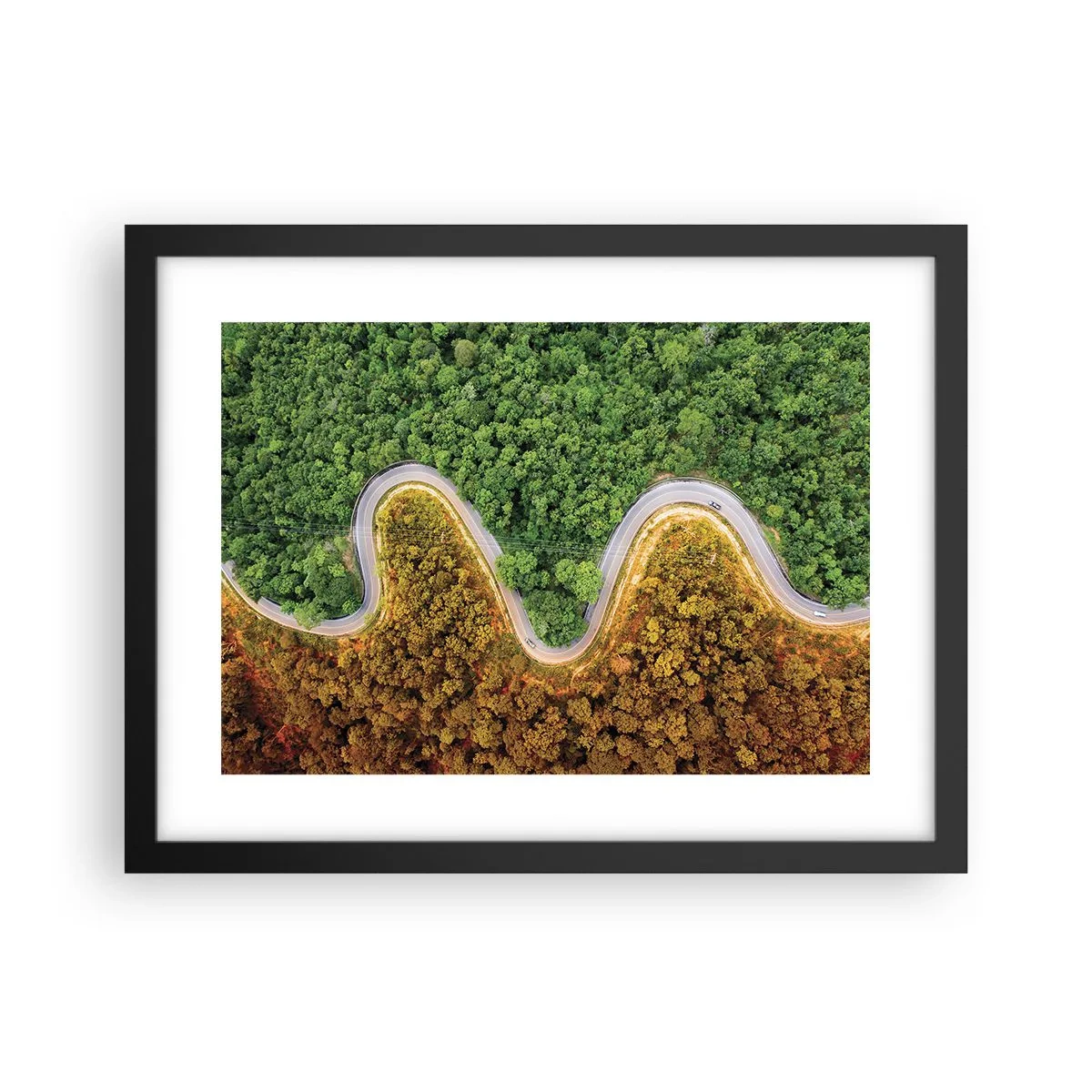 Póster en marco negro - Frontera serpenteante - 40x30 cm