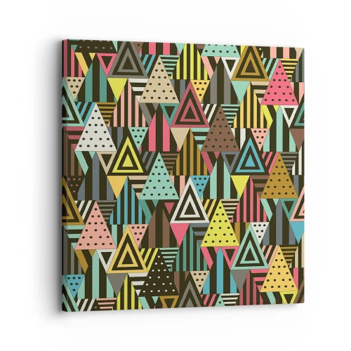 Cuadro sobre lienzo - Impresión de Imagen - A ritmo de triángulo - 30x30 cm