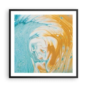 Póster en marco negro - Remolino pastel - 60x60 cm