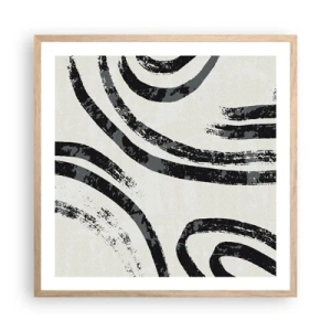 Póster en marco roble claro - A medias - 60x60 cm