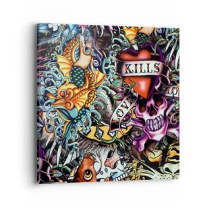 Cuadro sobre lienzo - Impresión de Imagen - El sueño de un tatuador - 40x40 cm