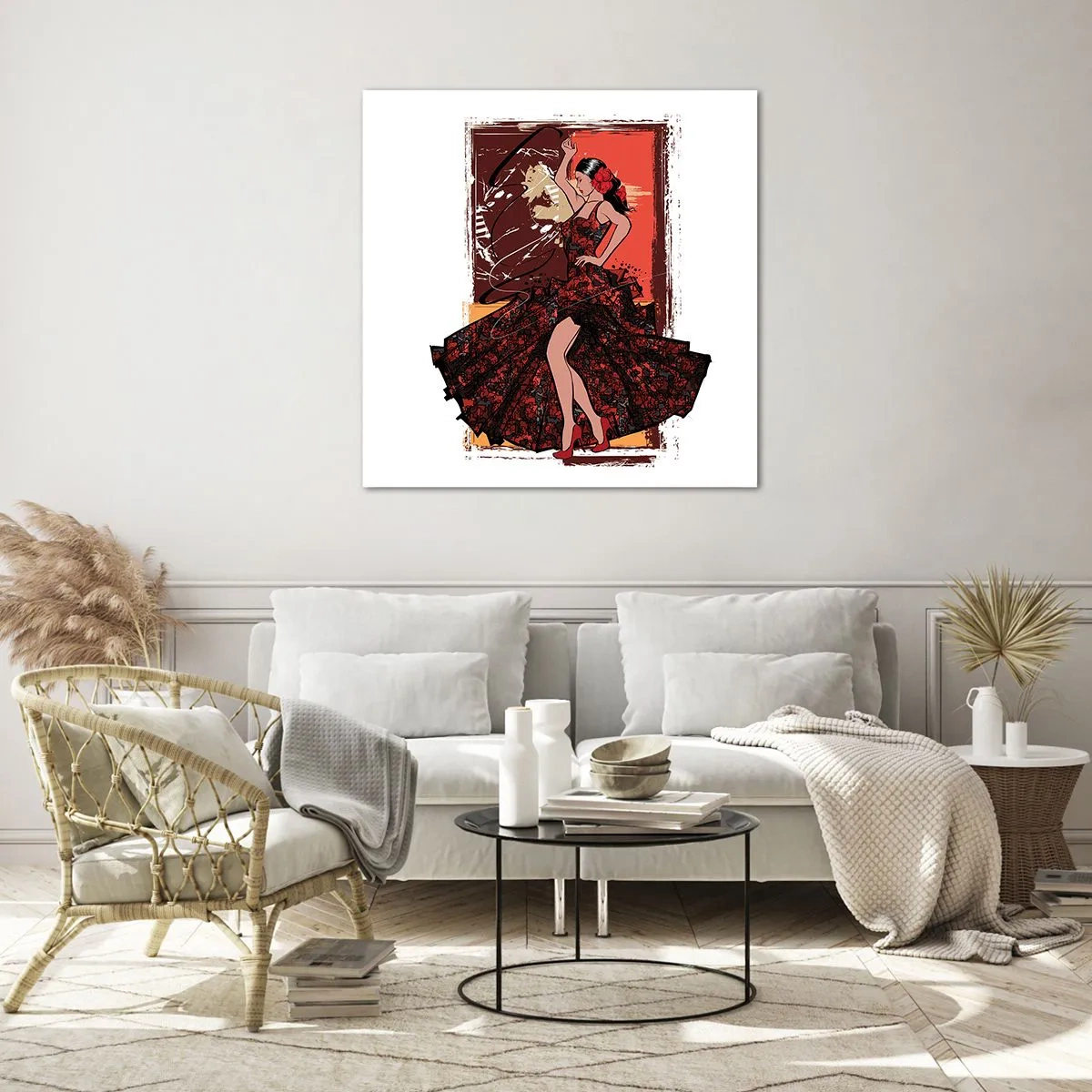 Cuadro sobre vidrio - Impresiones sobre Vidrio - El ritmo del corazón - 40x40 cm